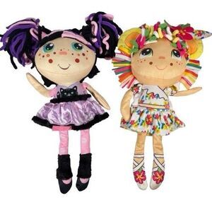 FLIP ZEE Precious Girls 2-IN-1 Lot Plush Cloth Doll Roarie Lion Zuri Kitty Cat
